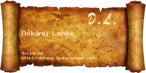 Dékány Lenke névjegykártya